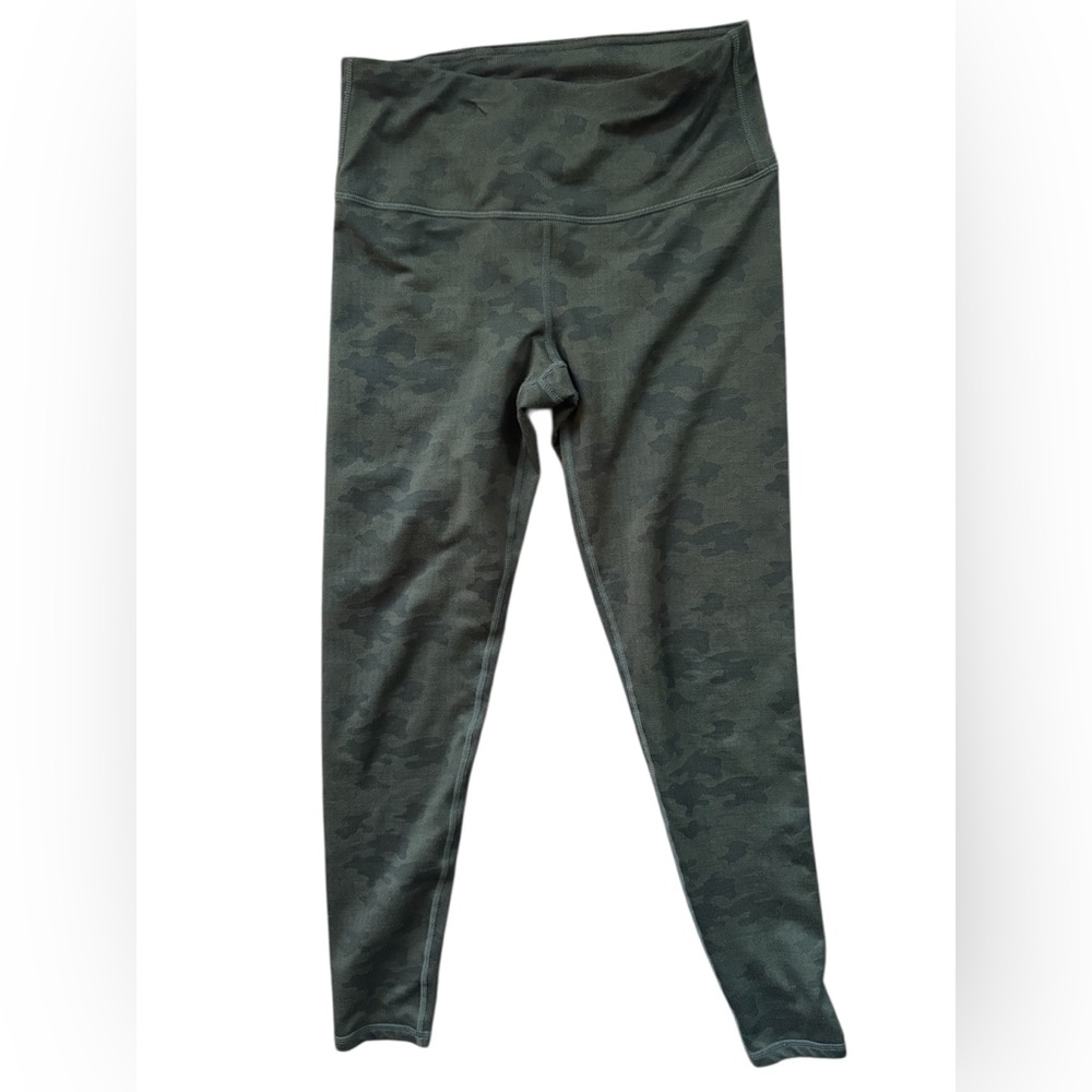Kyodan Dark Olive Camo Athletic Sporty Athleisure Leggings Size S